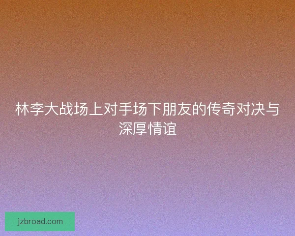 林李大战场上对手场下朋友的传奇对决与深厚情谊